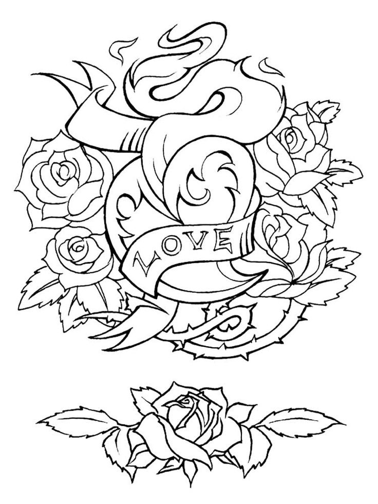 Free tattoo coloring pages for adults printable to download tattoo coloring pages desenhos chicano chicano desenhos