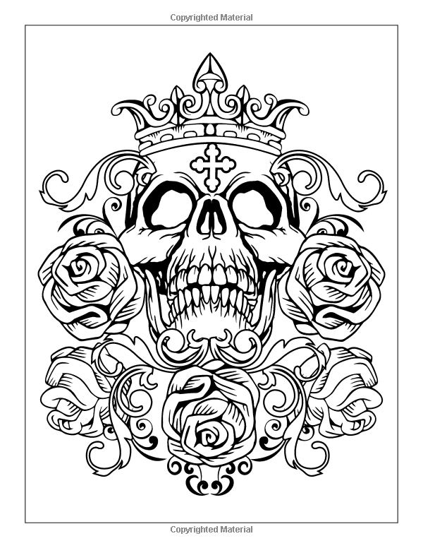Tattoo coloring book modern tattoo designs skulls hearts tattoo coloring book skull coloring pages coloring book art