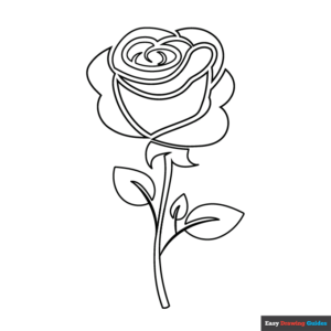 Rose tattoo coloring page easy drawing guides