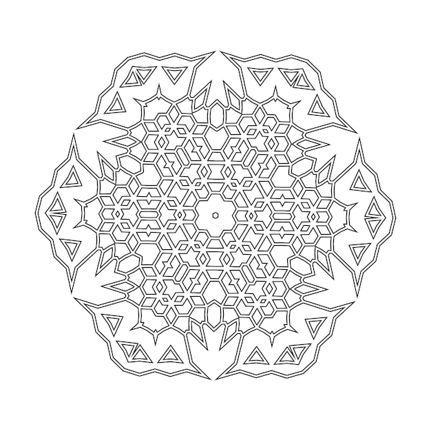 Premium vector floral straight lined mandala trendy tattoo template coloring pages