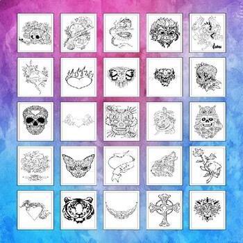 Printable tattoo coloring pages collection the perfect tool for tattoo artists