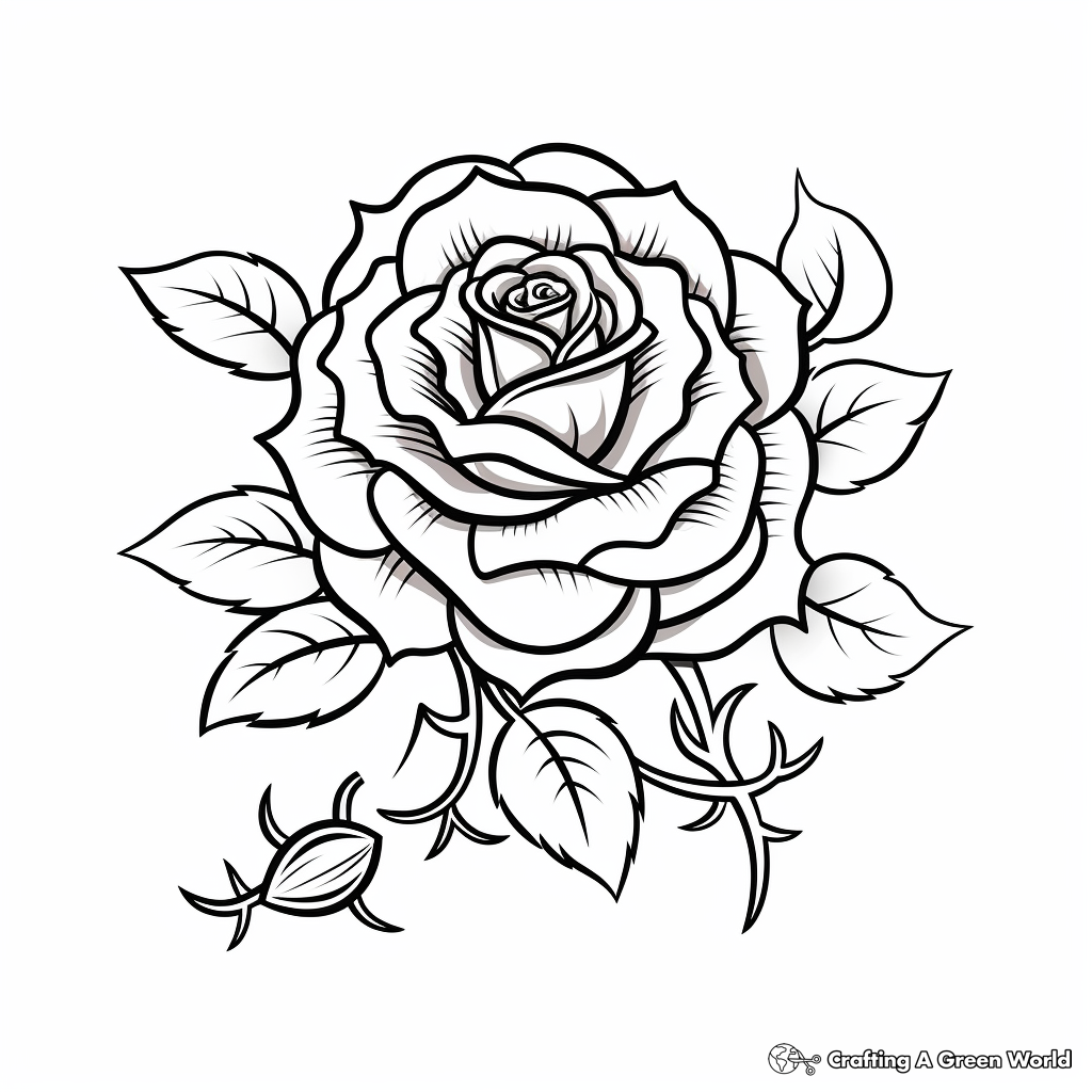 Rose tattoo coloring pages