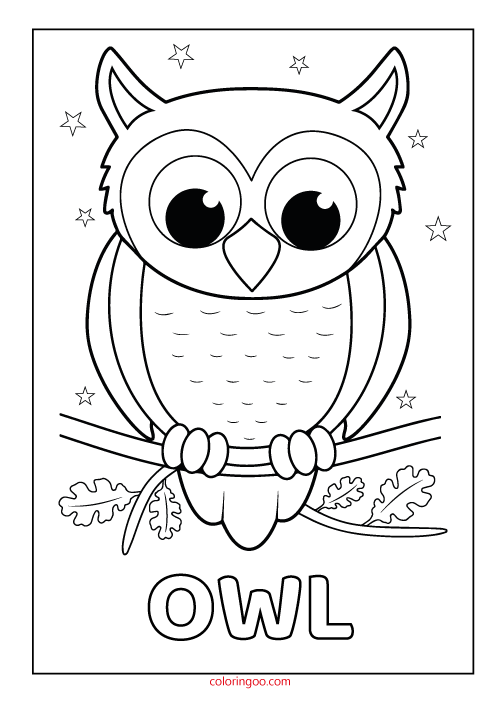 Owl printable coloring