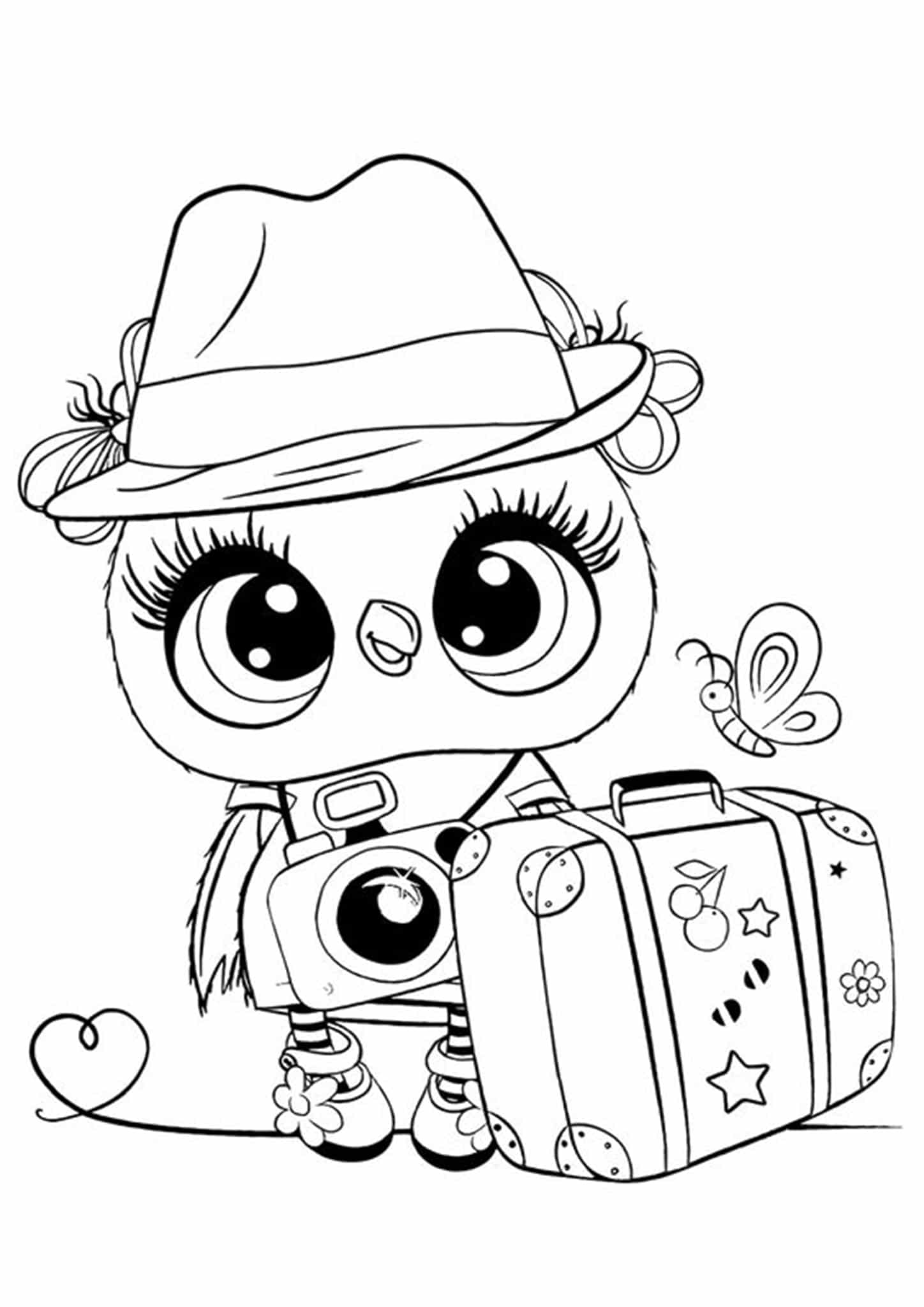 Free easy to print owl coloring pages