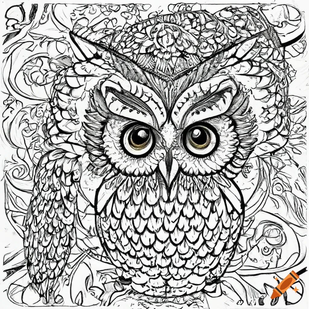 Owl coloring page on