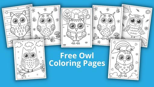 Cute owl coloring pages for kids