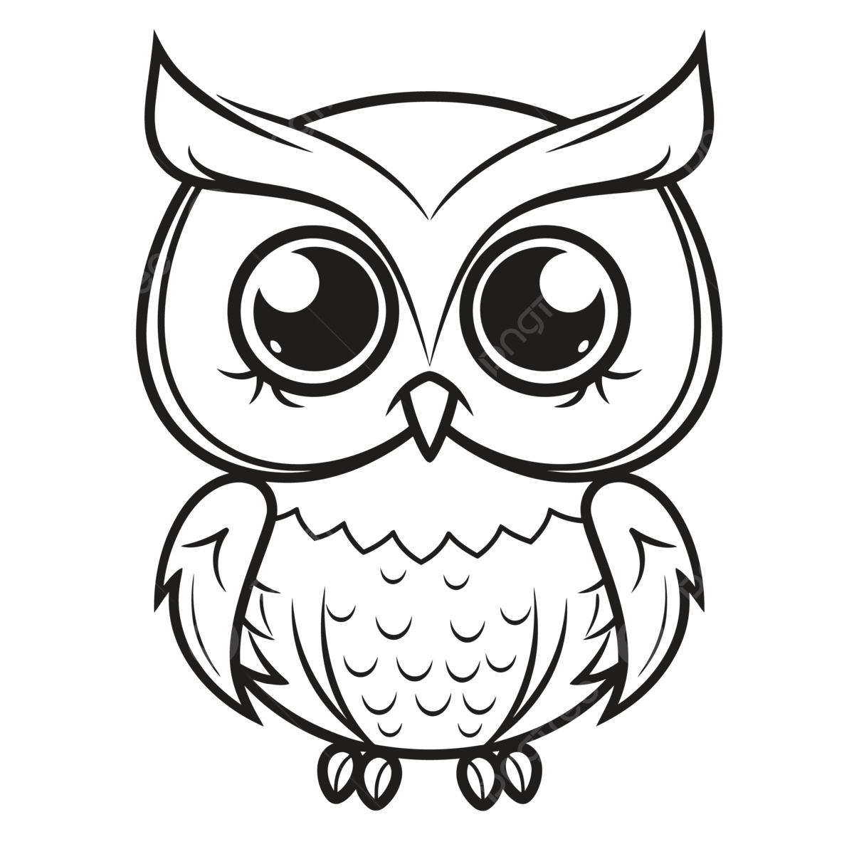 Cute owl coloring page outline sketch drawing vector owl drawing wing drawing ring drawing png and vector with transparent background for free download