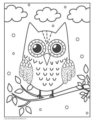 Cute owl coloring pages for kids