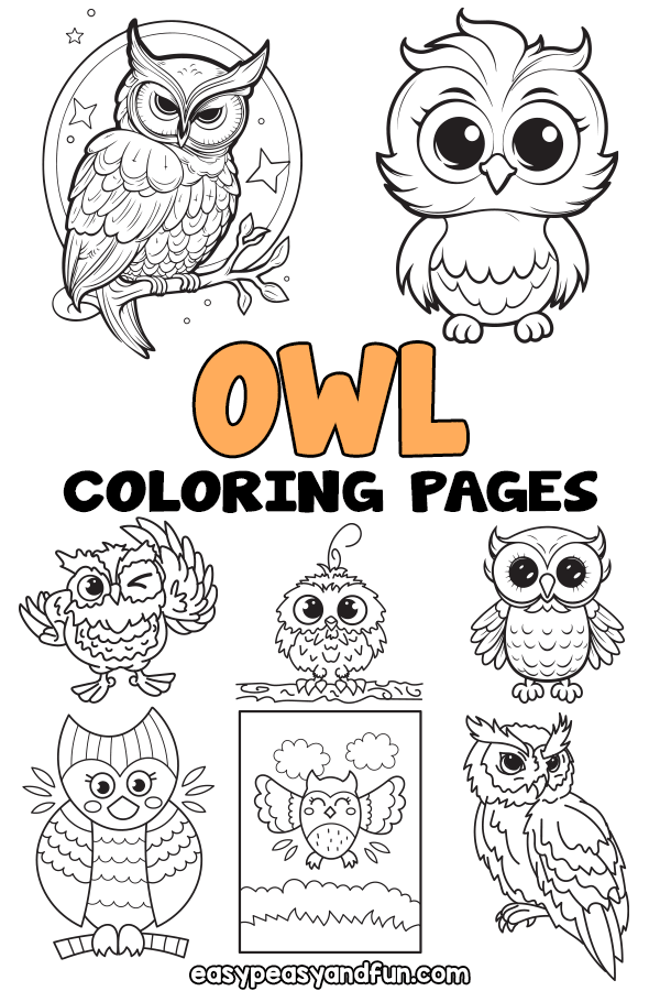 Owl coloring pages â printable sheets