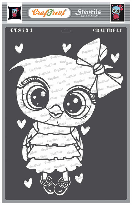 Craftreat cute owl stencil template owl design â
