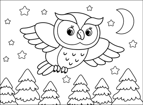 Owl coloring page free printable coloring pages