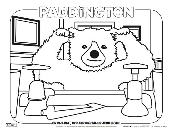 Paddington free printable coloring sheet