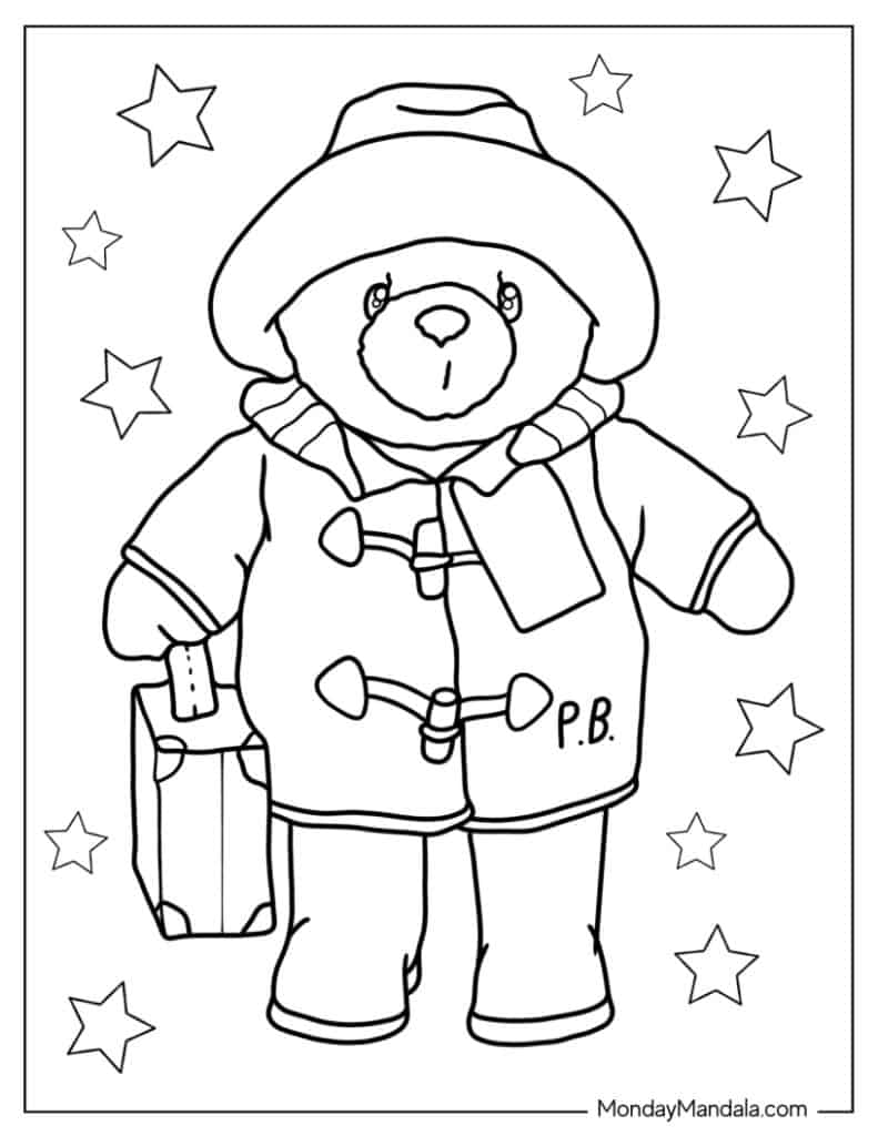 Teddy bear coloring pages free pdf printables