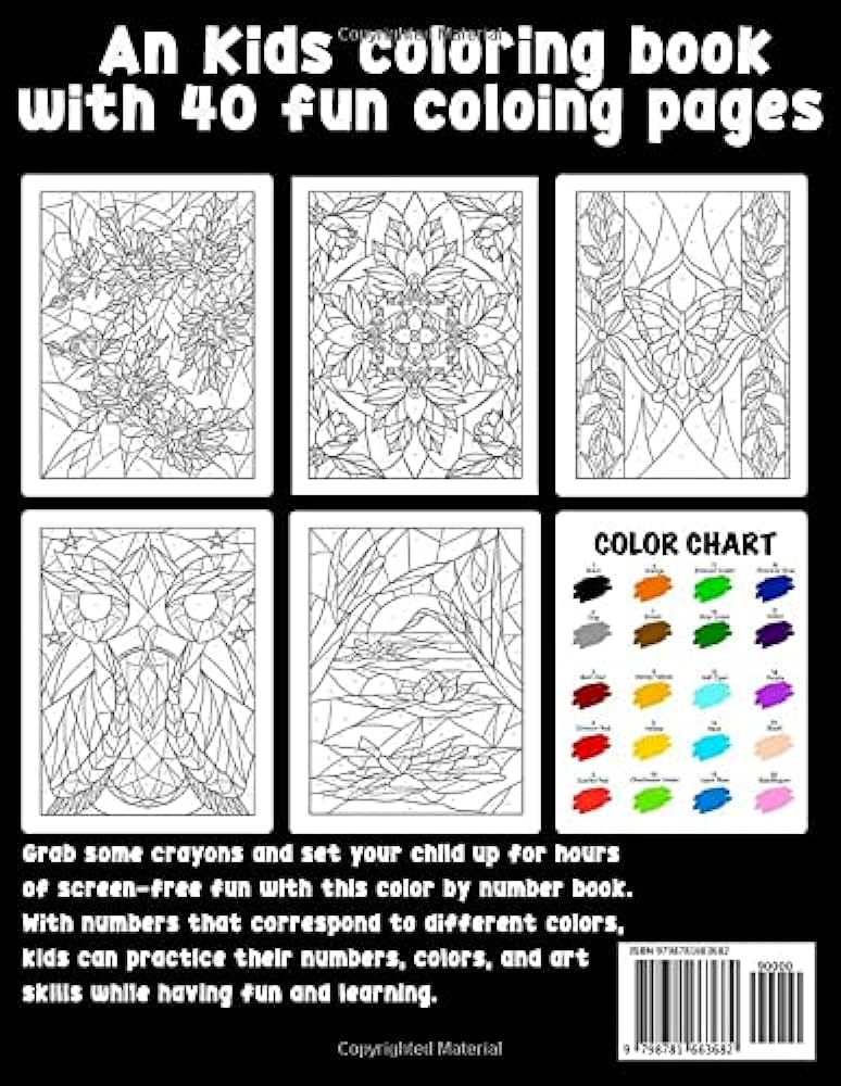 Color by numbers coloring book for kids ages