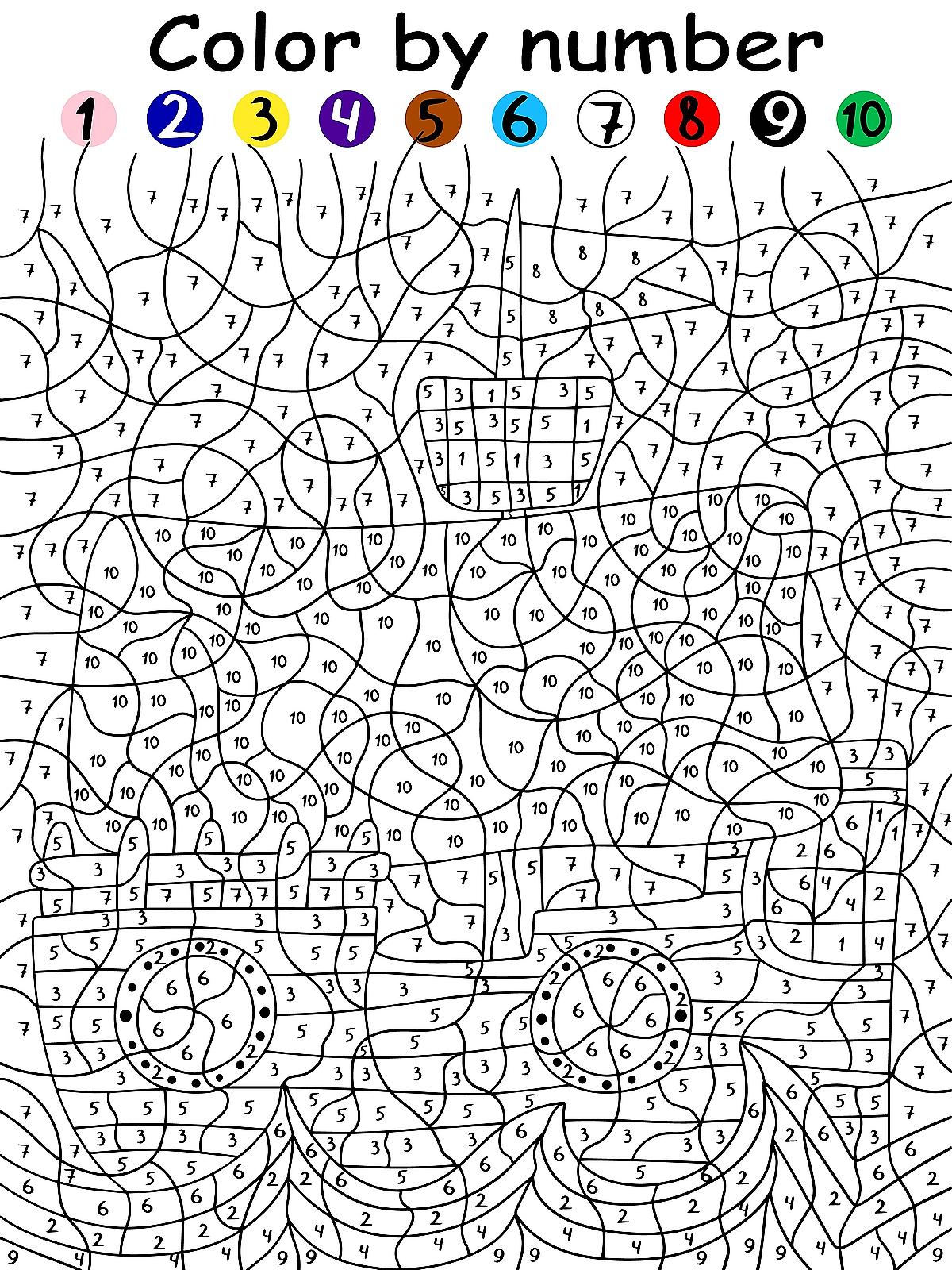 Color by numbers activity pages for kids free fun coloring pages that are by the number printables mom