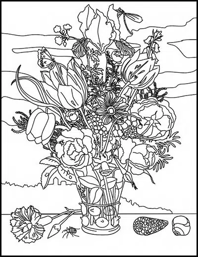 Fine art coloring pages