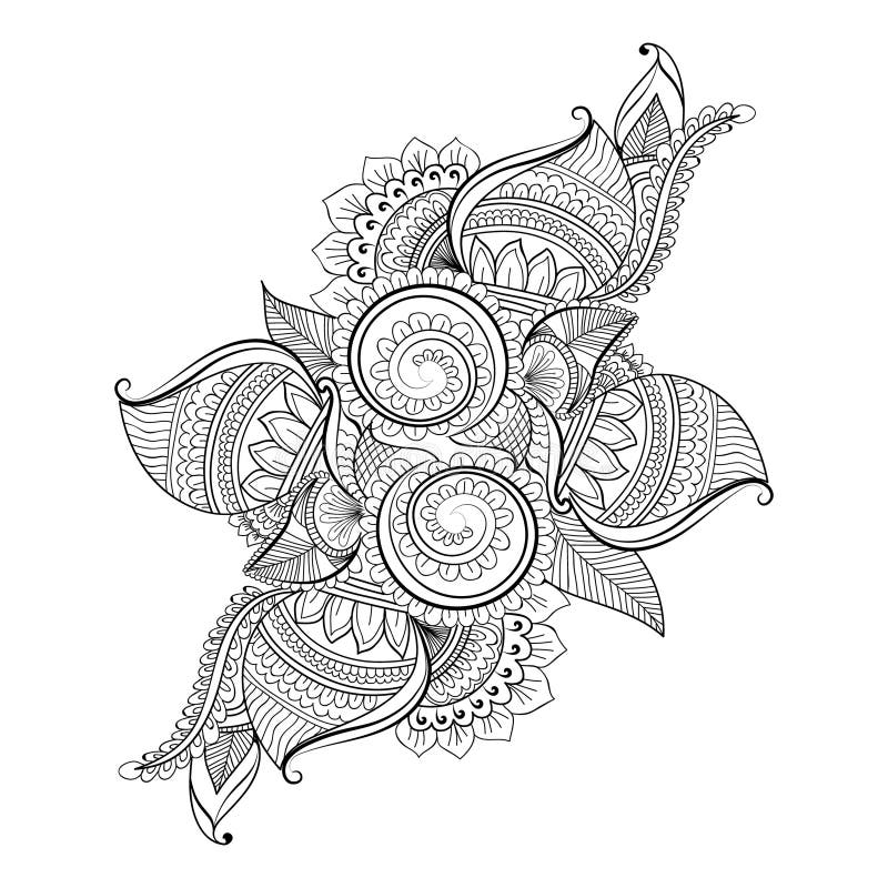 Detailed flower coloring pages are printable and aesthetic flower coloring pages flower doodle zentangle art stock vector