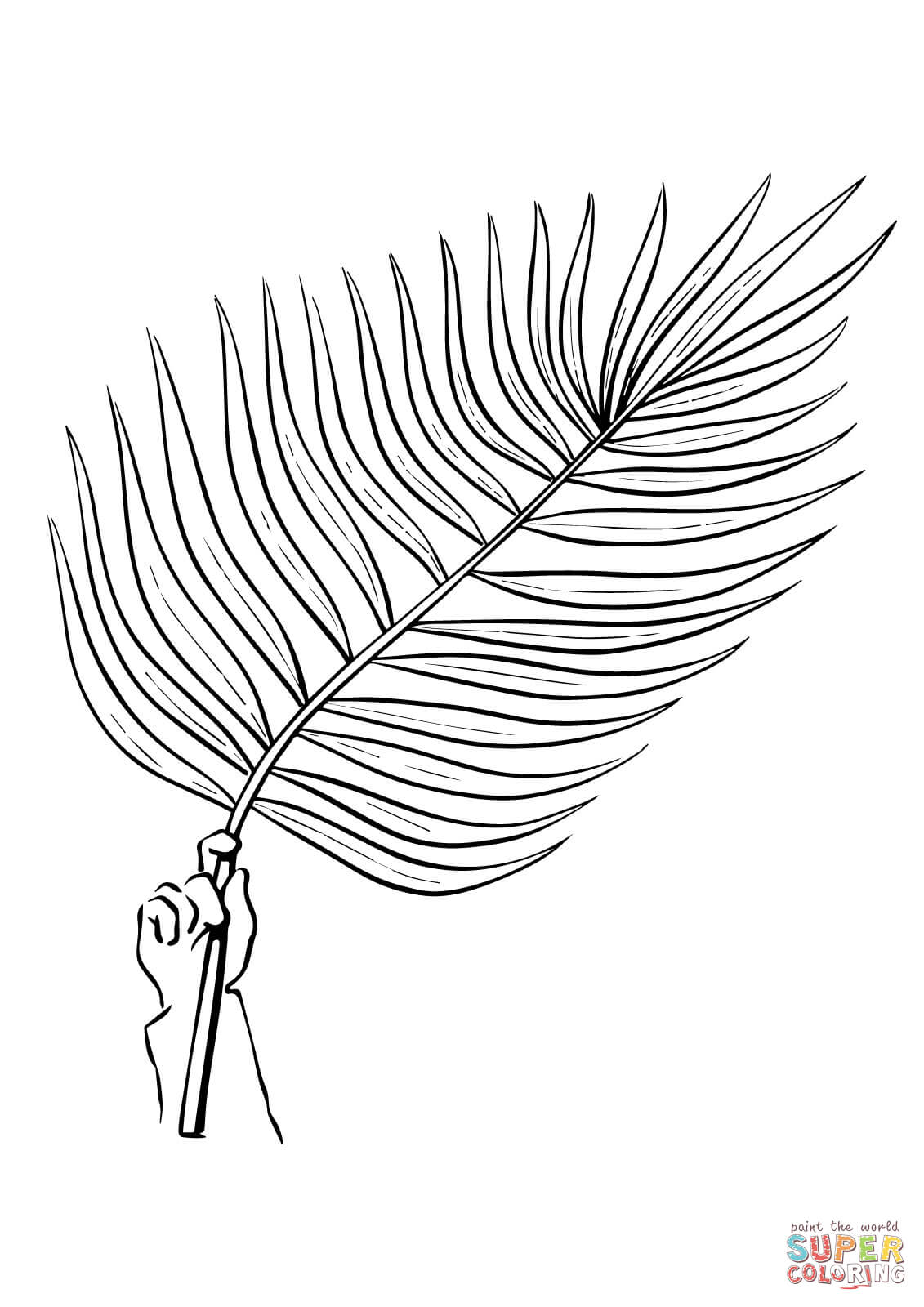 Palm tree branch coloring page free printable coloring pages