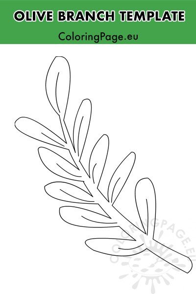 Palm sunday olive branch template coloring page