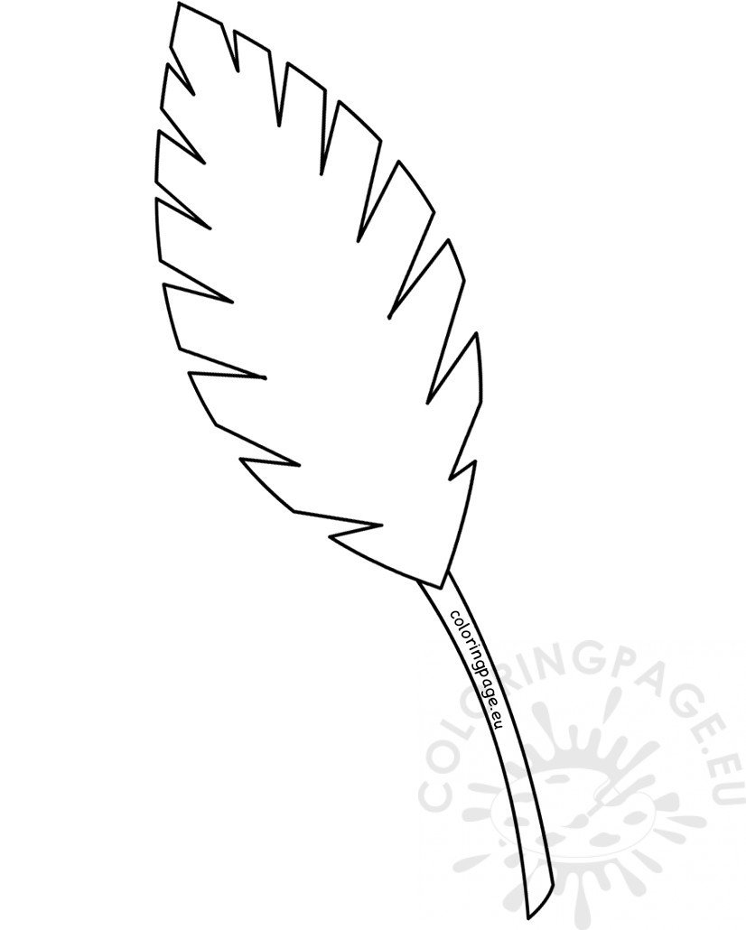 Palm leaf outline palm sunday coloring page