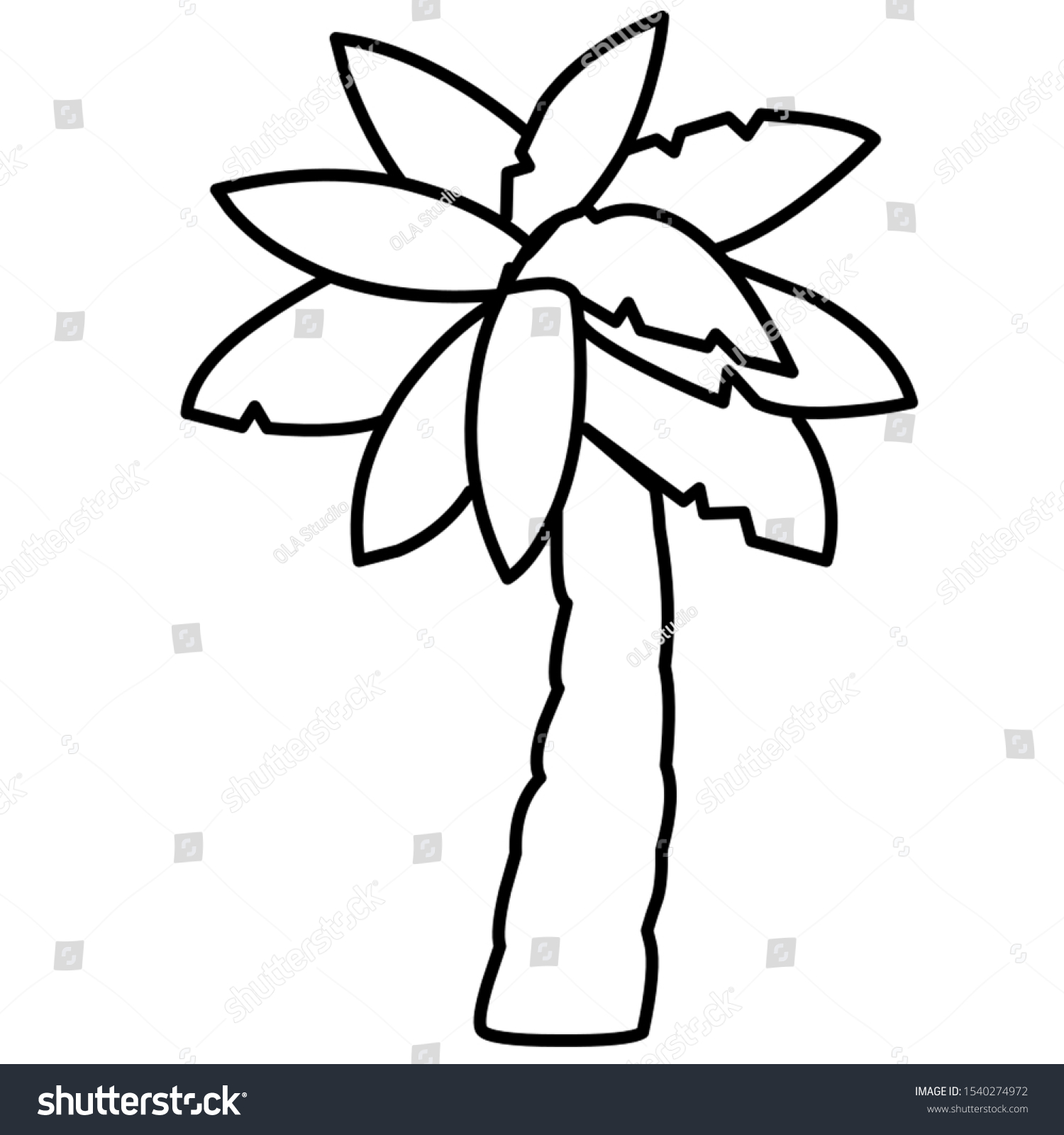 Palm tree coloring pages printable preschool stock illustration