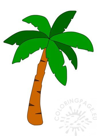 Palm tree vector art printable coloring page