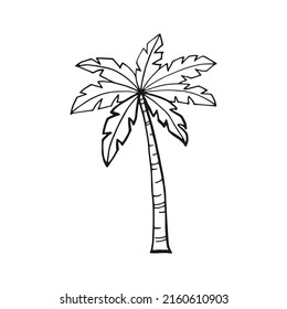 Cute colouring book palm tree printable stock illustration