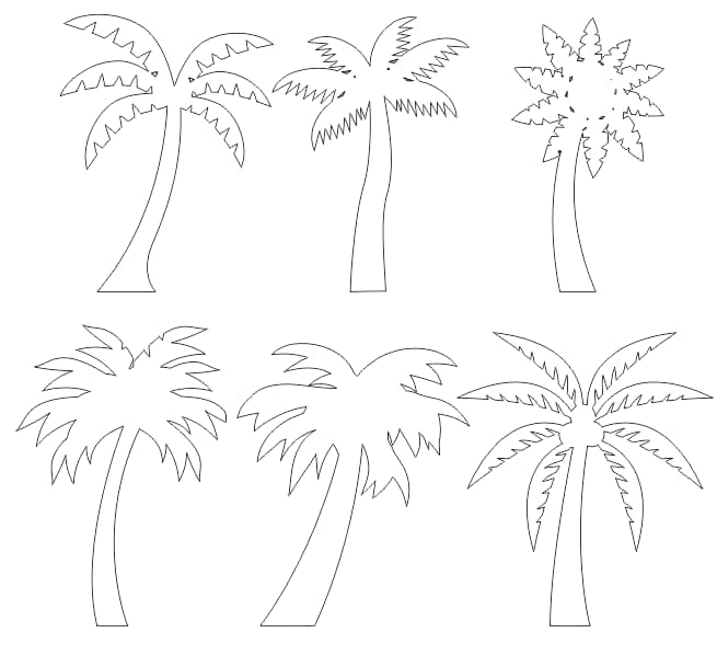 Palm tree vector free art collection dxf file download