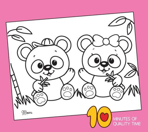 Cute panda coloring page â minutes of quality time