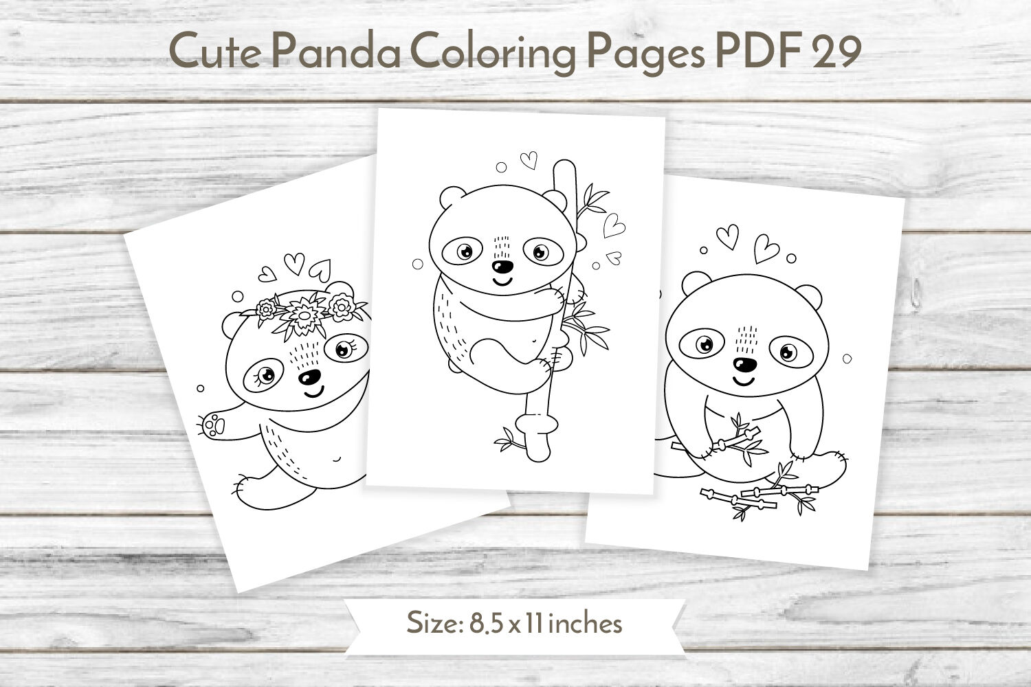 Panda coloring pages pdf by lily shop