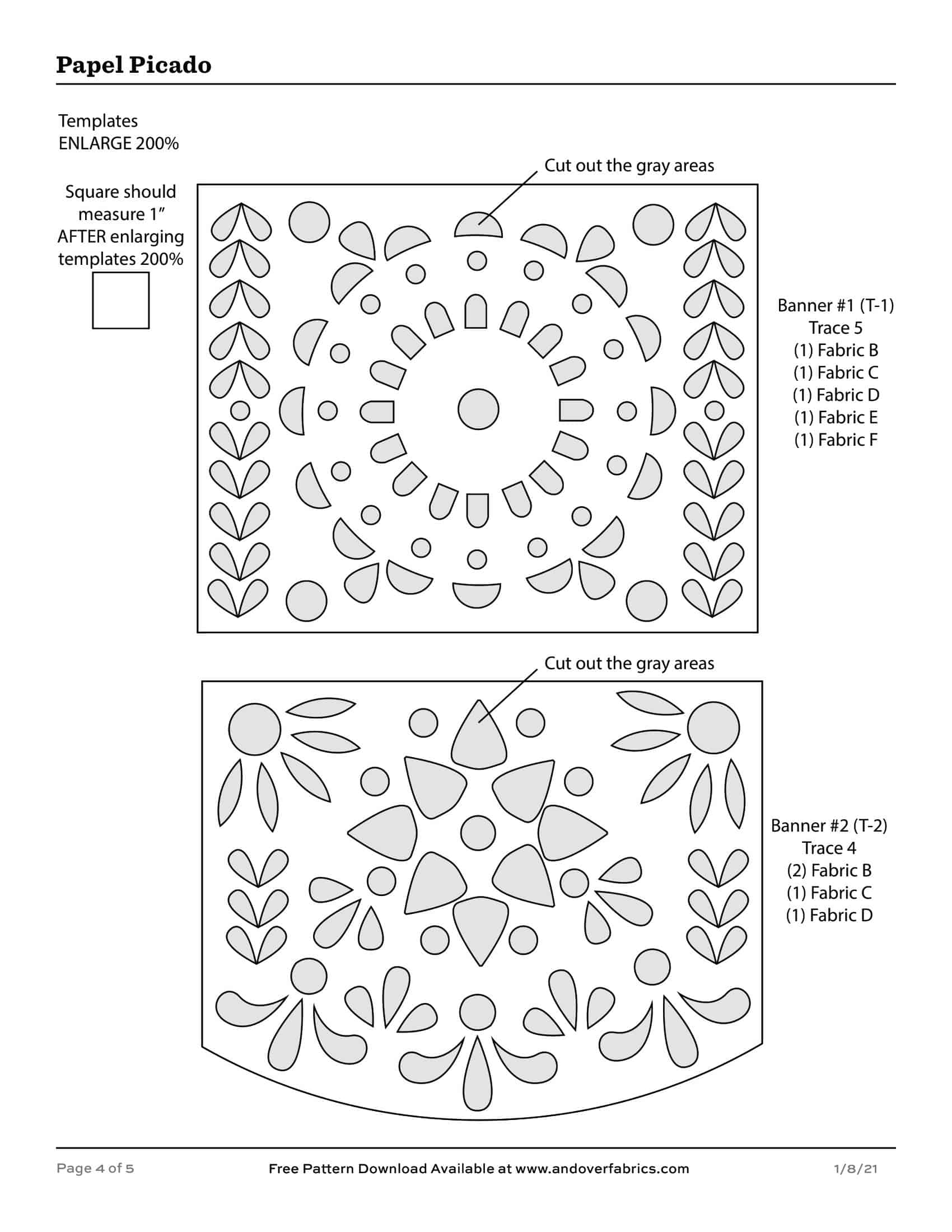 Free printable papel picado templates