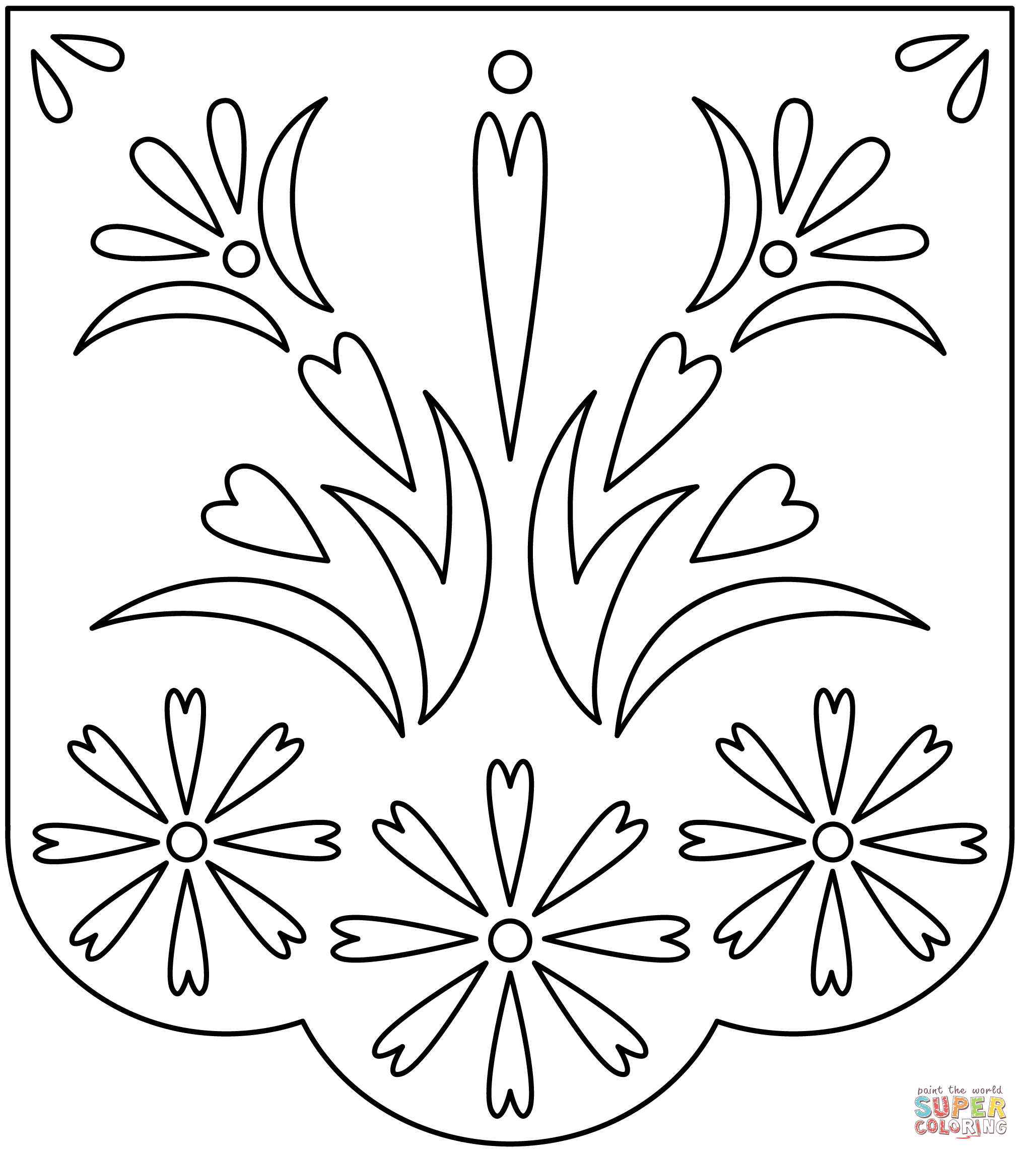 Simple papel picado coloring page free printable coloring pages