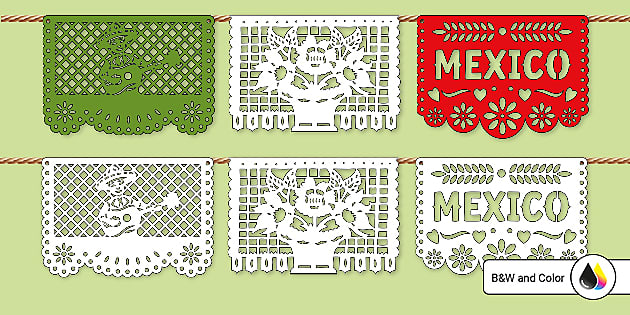 Traditional mexican papel picado bunting teacher