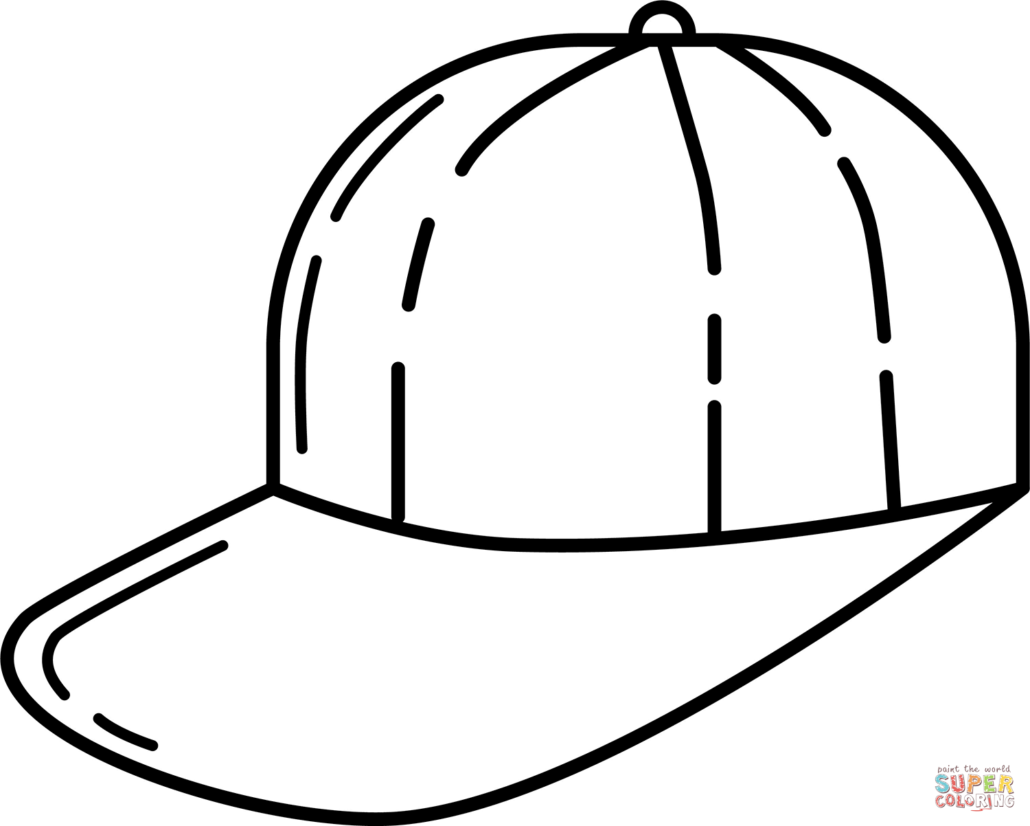 Baseball hat coloring page free printable coloring pages