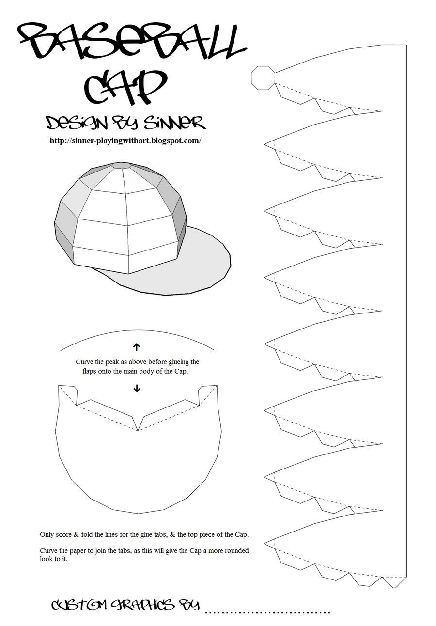 Free printable baseball hat template