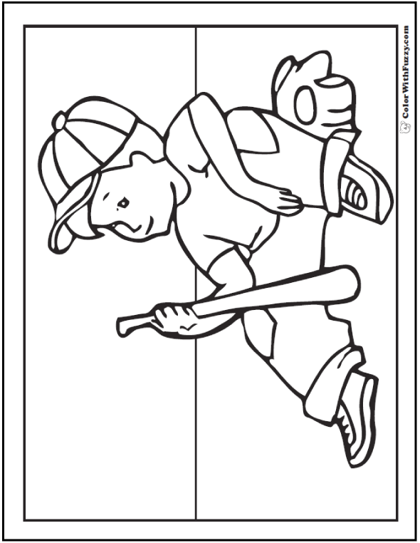 Baseball coloring pages â pitcher and batter sports coloring pages