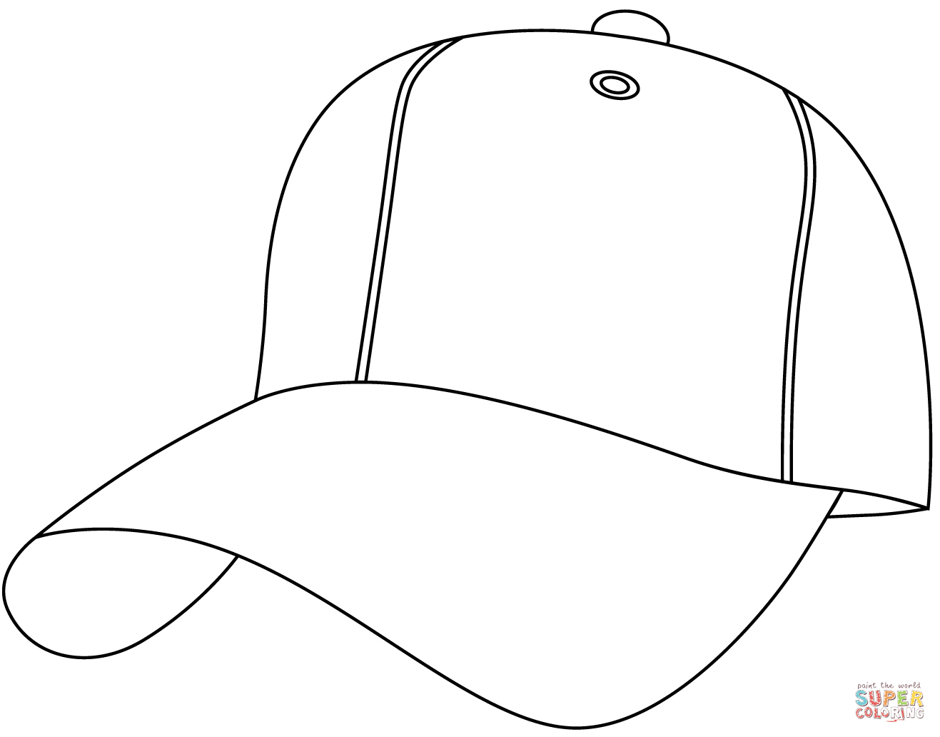 Baseball hat coloring page free printable coloring pages