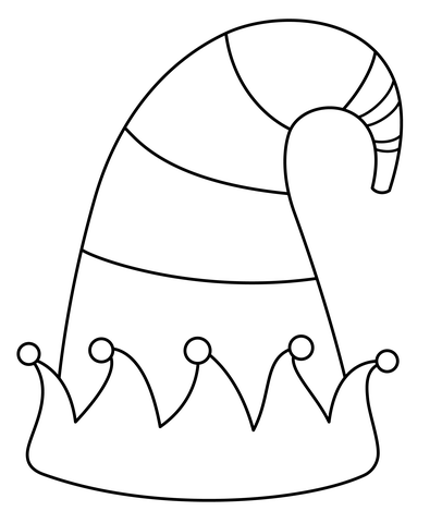 Decorate your own elf hat coloring page free printable coloring pages