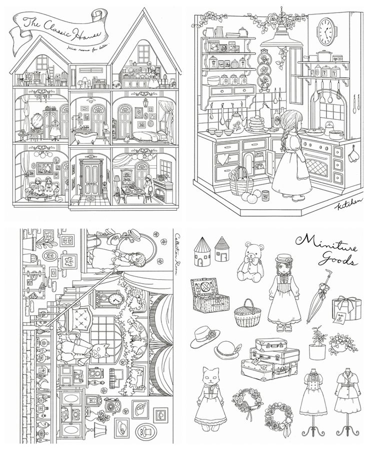 Girls dollhouse coloring book luxury adult coloring coloring books printable coloring pages adult coloring