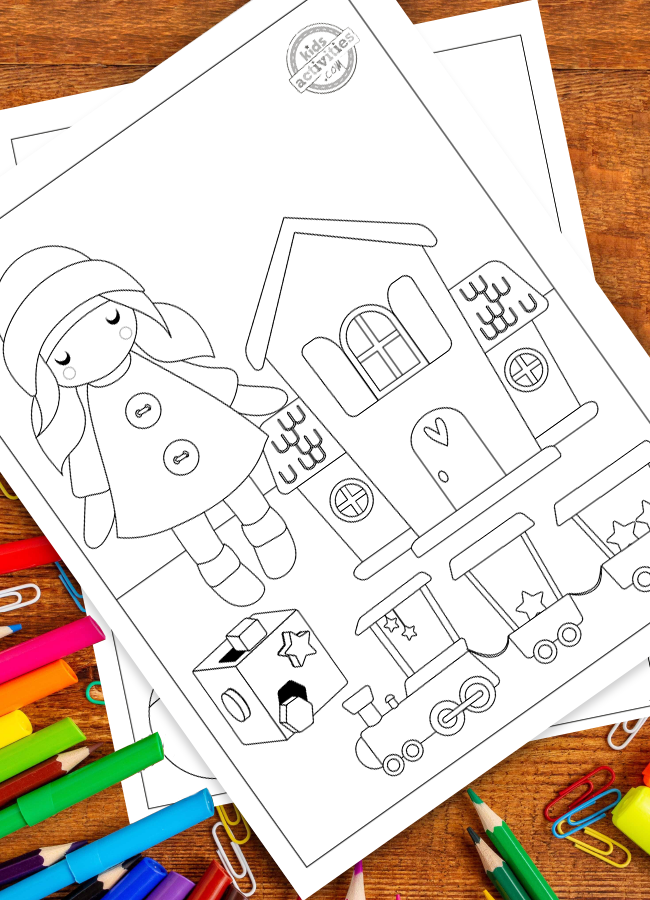 Download free doll house coloring pages for your kids