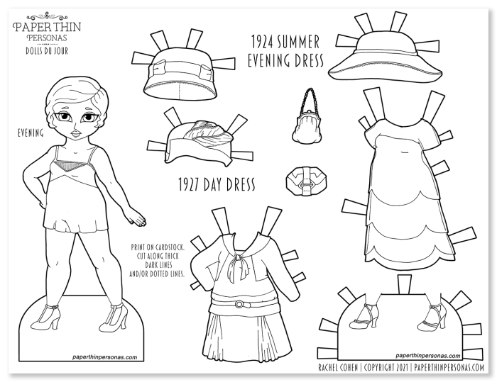 A free s printable paper doll with dresses