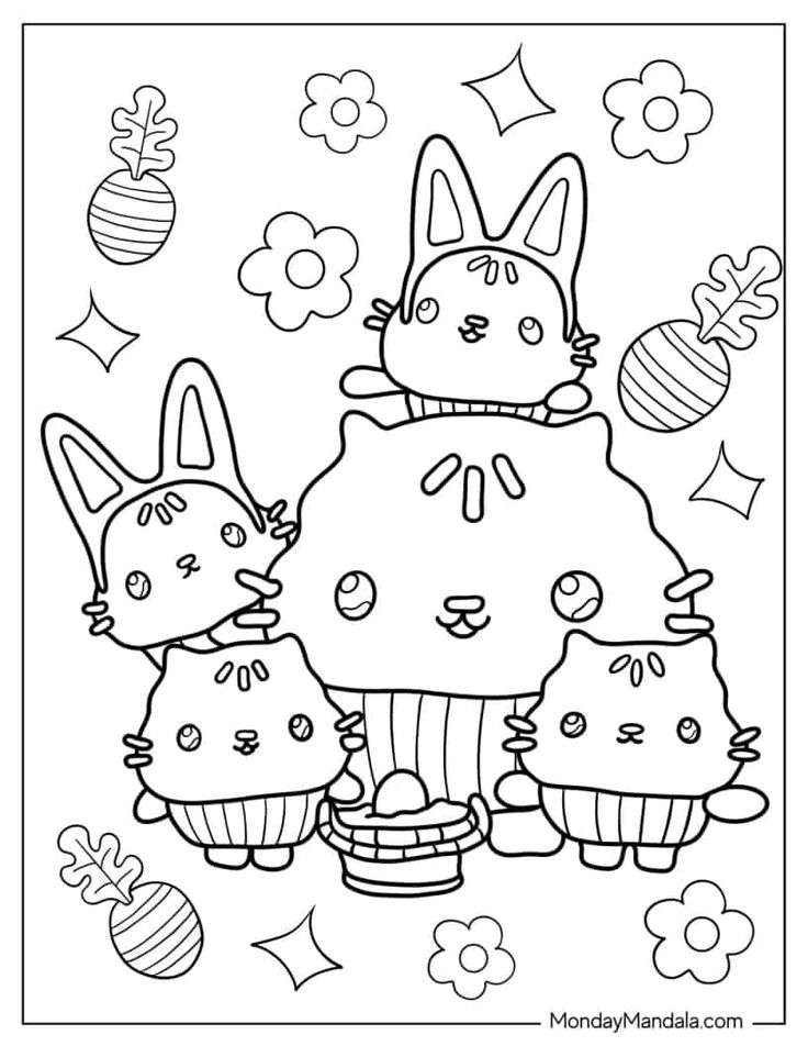 Gabbys dollhouse coloring pages free pdf printables coloring pages pink construction paper printable sticker sheets