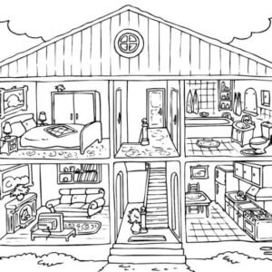 Dollhouse coloring pages printable for free download