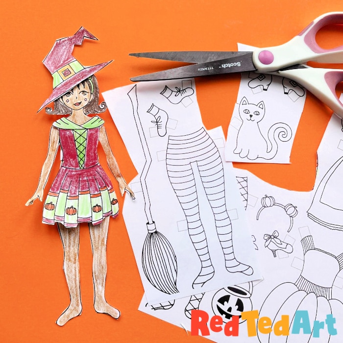 Printable paper dolls for halloween