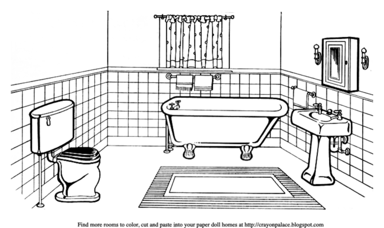 Crayon palace color a bathroom for a paper dolls house