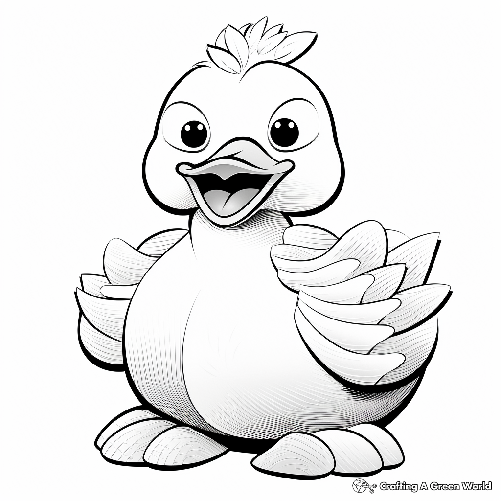 Paper duck coloring pages