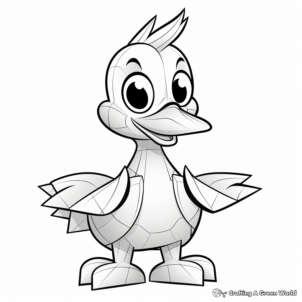 Paper duck coloring pages