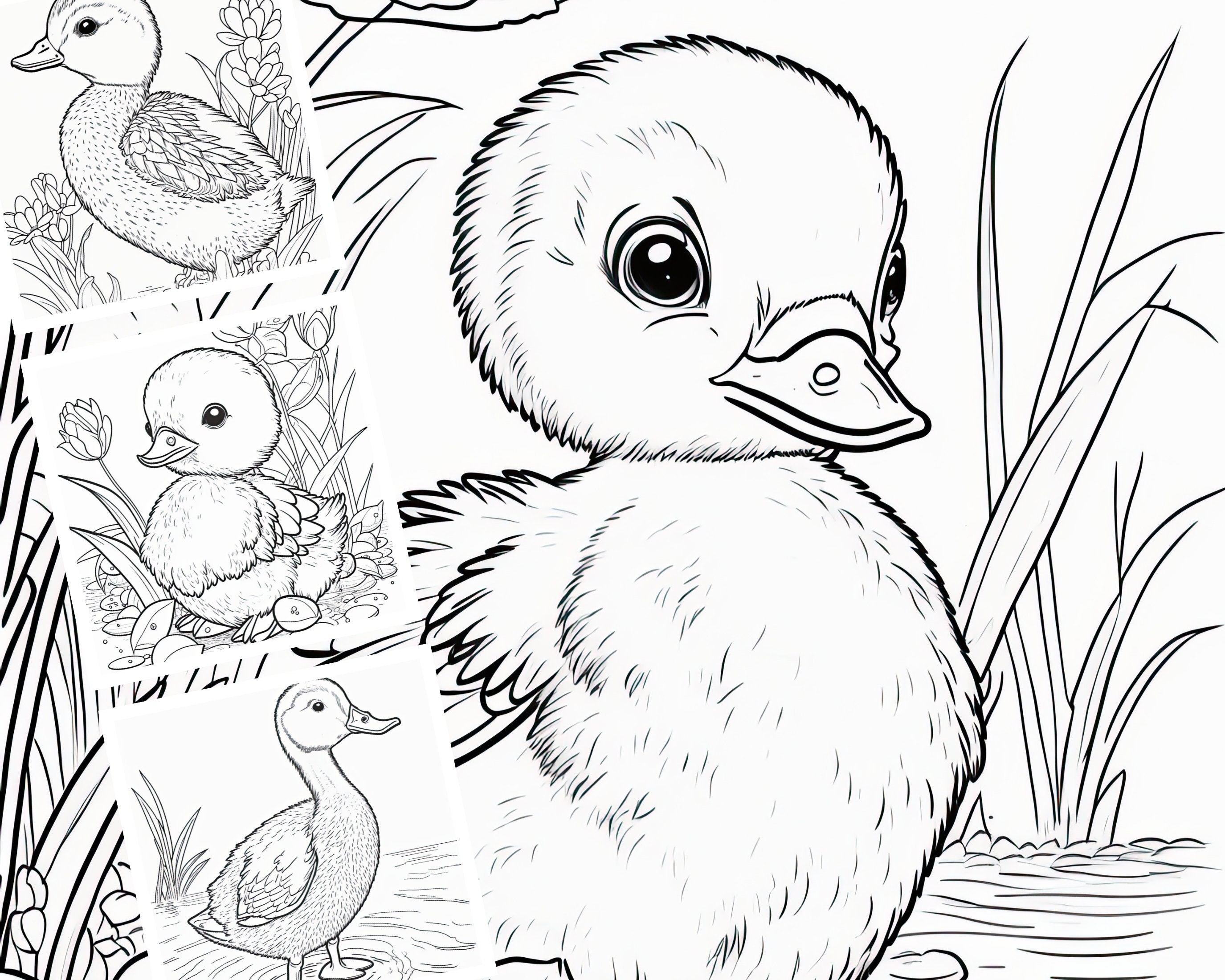 Spring duckling coloring pages for kids montessori coloring homeschool resource daycare resource sunday school activity printable art