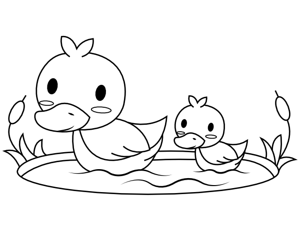 Printable baby duck coloring page