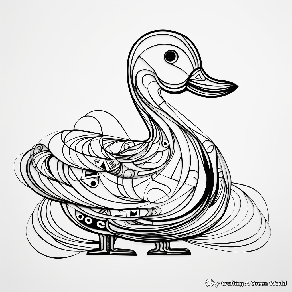 Paper duck coloring pages